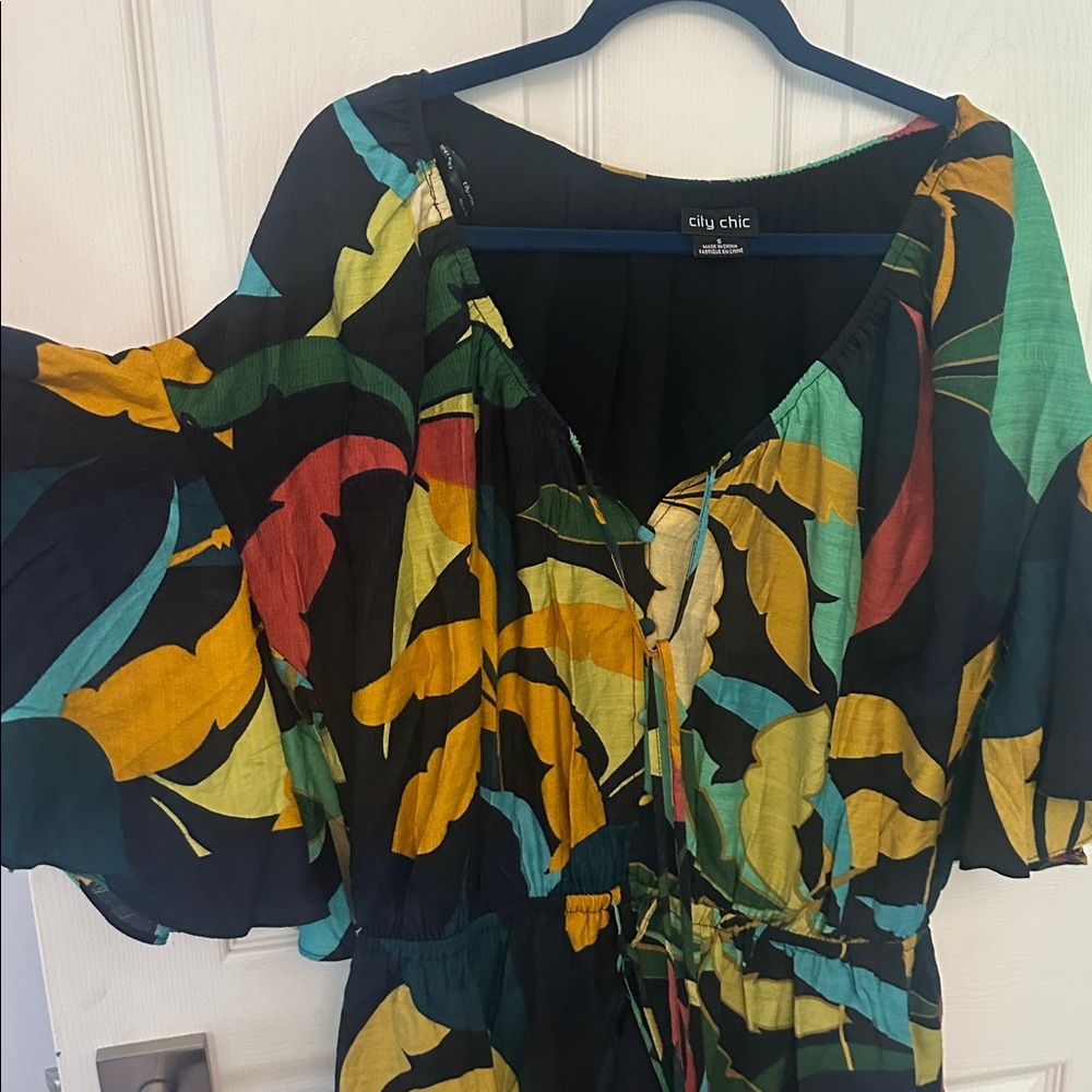 City Chic Multicolor Off-Shoulder Romper - Picture 7 of 10